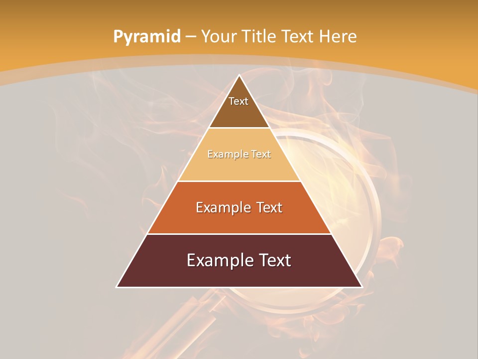 A Magnifying Glass On Fire With Smoke Coming Out Of It PowerPoint Template