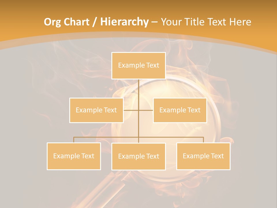 A Magnifying Glass On Fire With Smoke Coming Out Of It PowerPoint Template