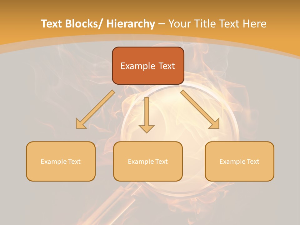 A Magnifying Glass On Fire With Smoke Coming Out Of It PowerPoint Template