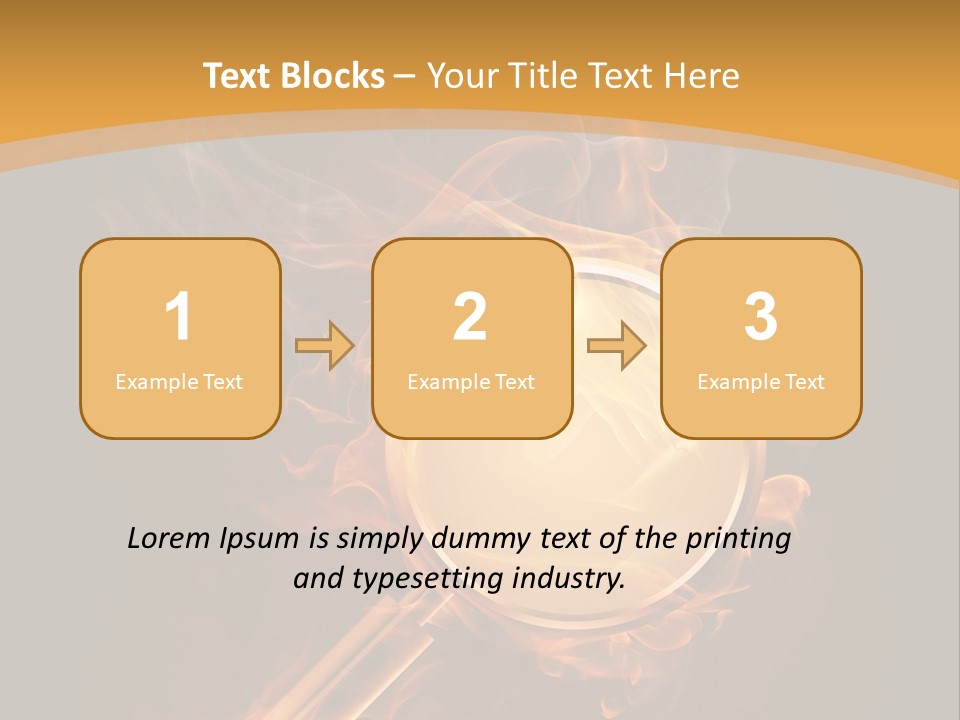 A Magnifying Glass On Fire With Smoke Coming Out Of It PowerPoint Template