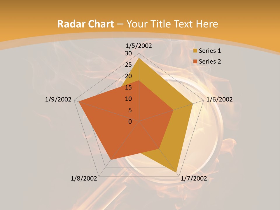 A Magnifying Glass On Fire With Smoke Coming Out Of It PowerPoint Template
