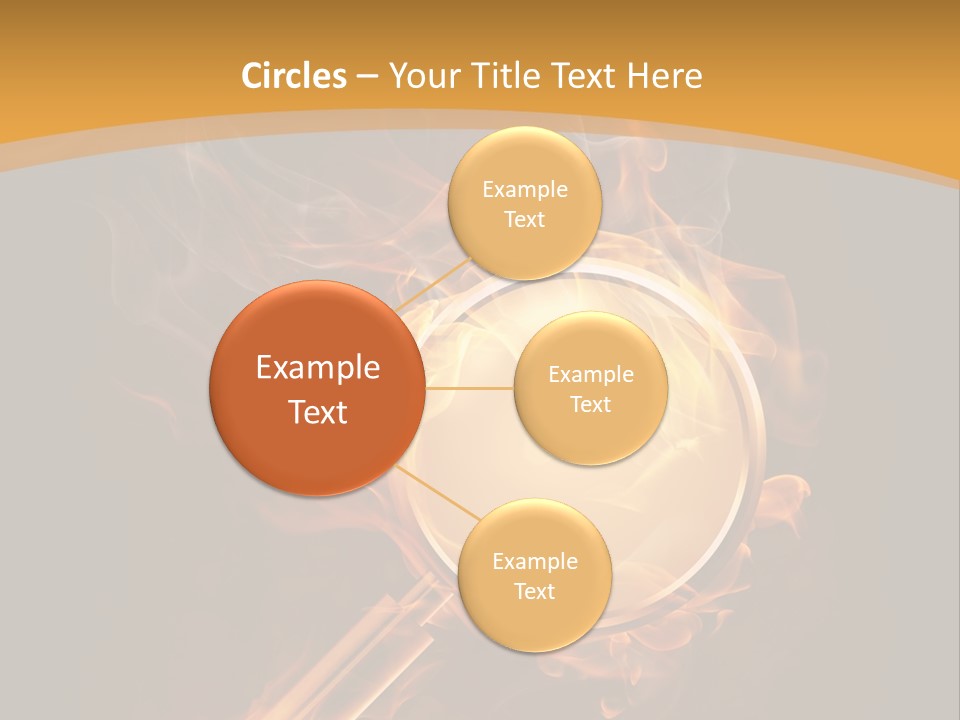 A Magnifying Glass On Fire With Smoke Coming Out Of It PowerPoint Template