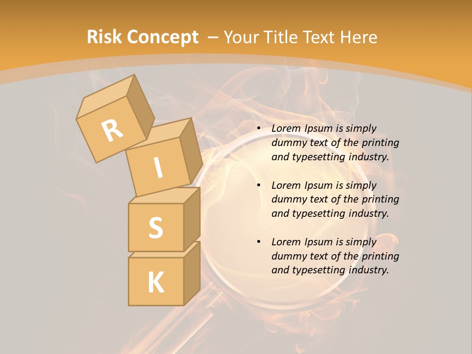 A Magnifying Glass On Fire With Smoke Coming Out Of It PowerPoint Template