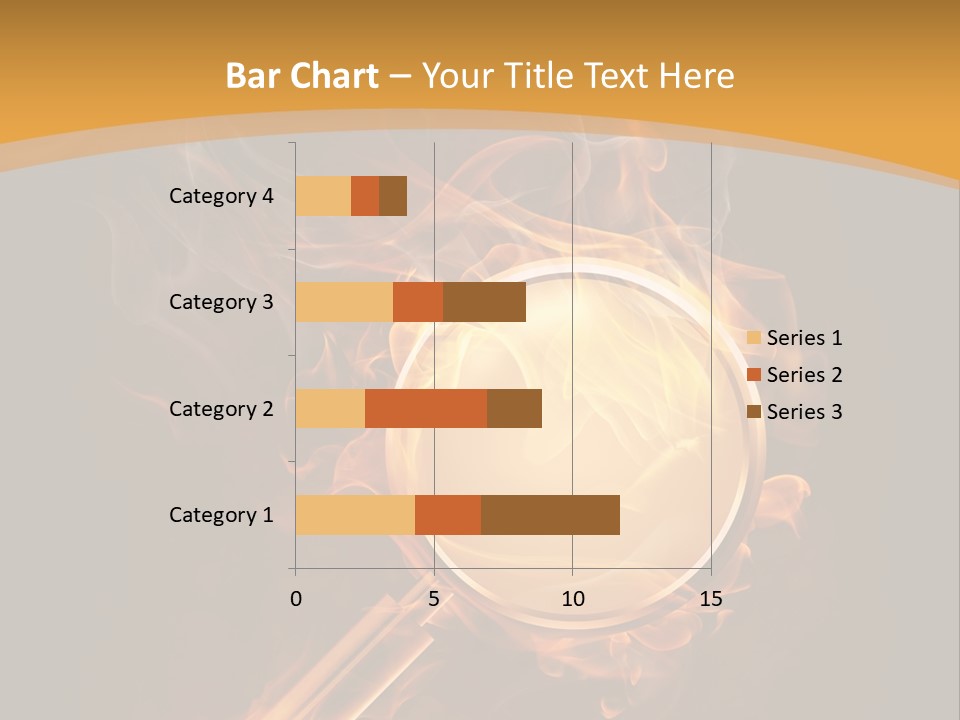 A Magnifying Glass On Fire With Smoke Coming Out Of It PowerPoint Template