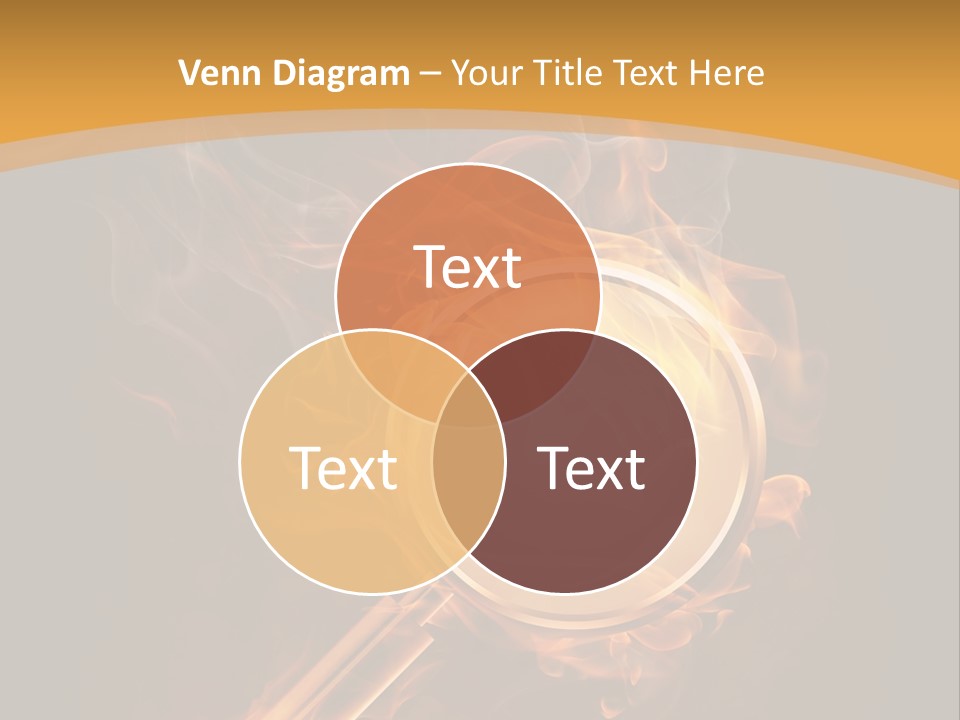 A Magnifying Glass On Fire With Smoke Coming Out Of It PowerPoint Template