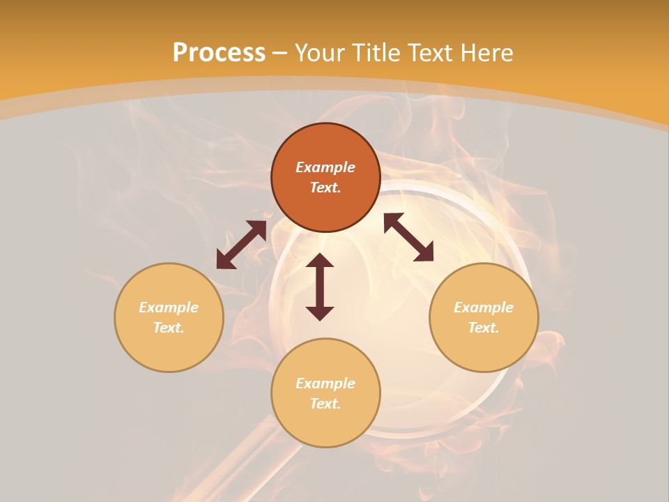 A Magnifying Glass On Fire With Smoke Coming Out Of It PowerPoint Template