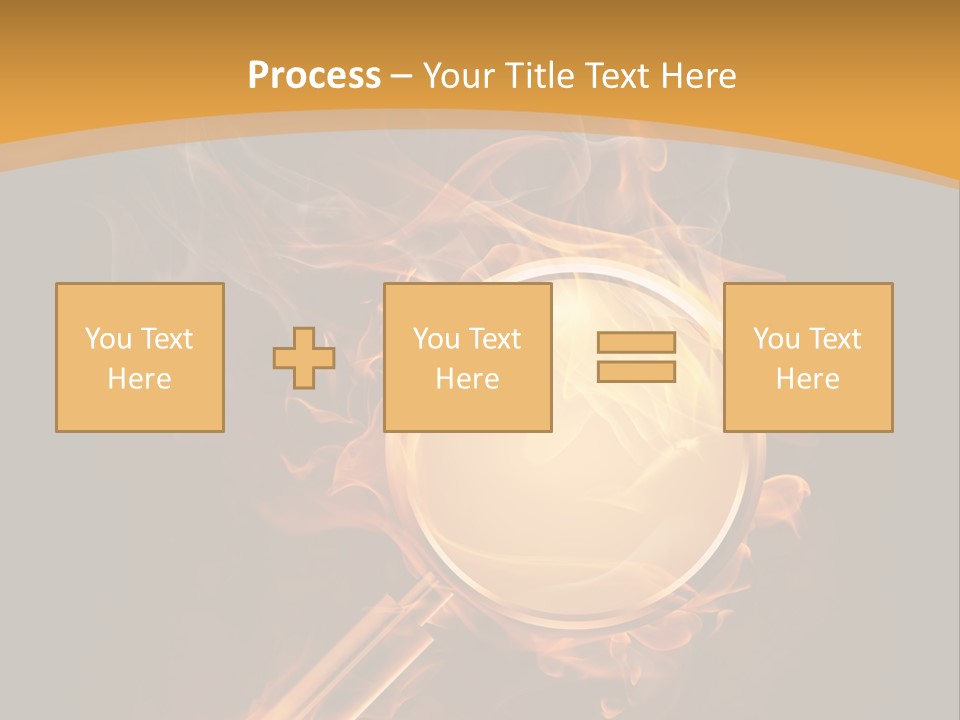 A Magnifying Glass On Fire With Smoke Coming Out Of It PowerPoint Template