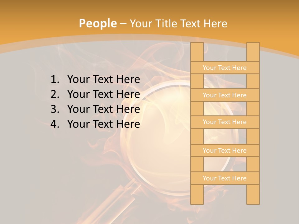 A Magnifying Glass On Fire With Smoke Coming Out Of It PowerPoint Template