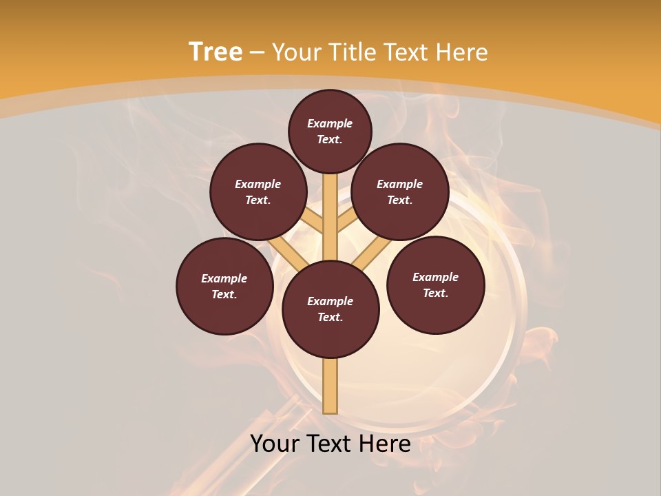 A Magnifying Glass On Fire With Smoke Coming Out Of It PowerPoint Template