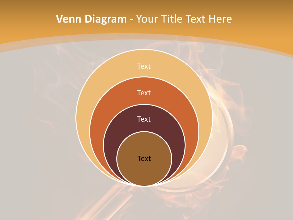A Magnifying Glass On Fire With Smoke Coming Out Of It PowerPoint Template