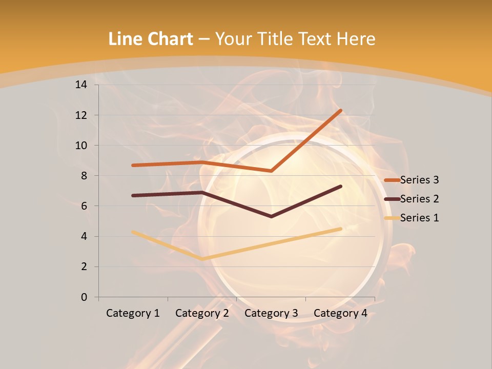 A Magnifying Glass On Fire With Smoke Coming Out Of It PowerPoint Template