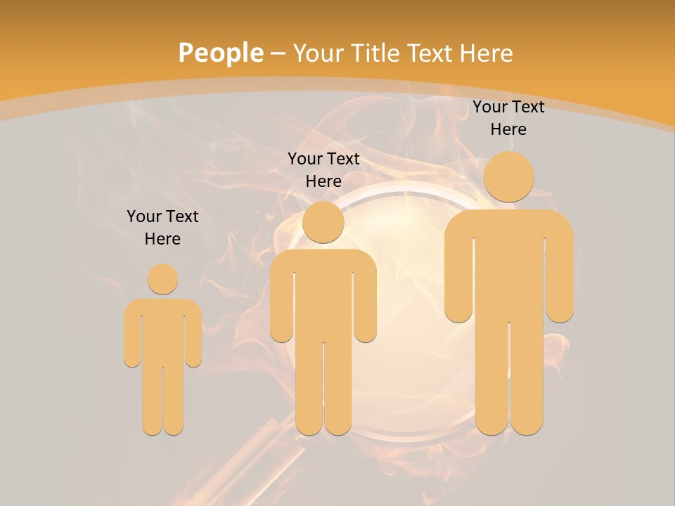 A Magnifying Glass On Fire With Smoke Coming Out Of It PowerPoint Template