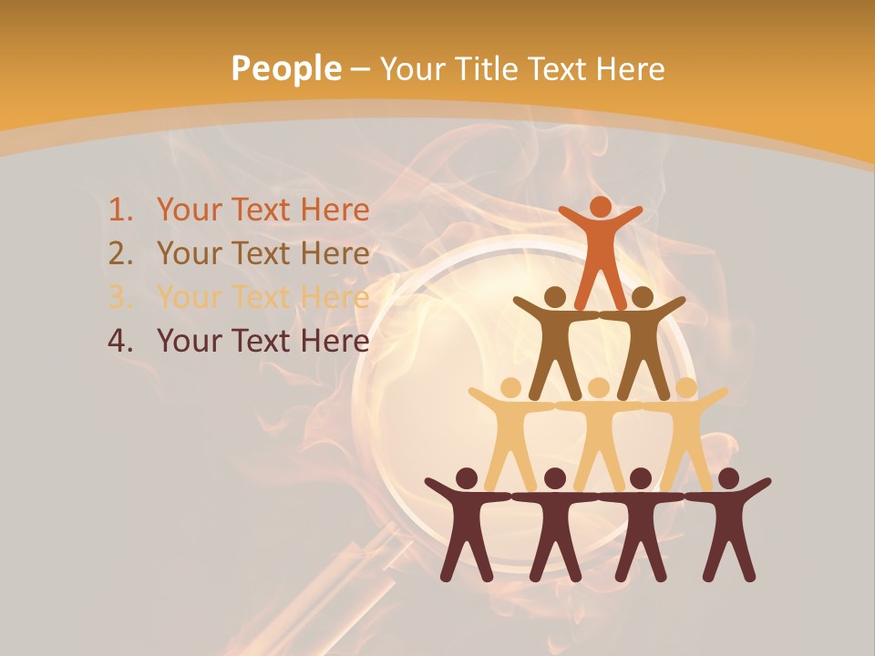 A Magnifying Glass On Fire With Smoke Coming Out Of It PowerPoint Template