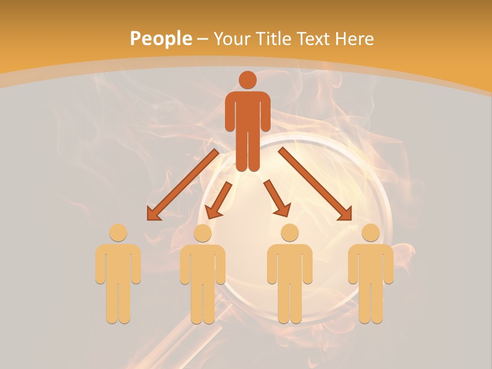 A Magnifying Glass On Fire With Smoke Coming Out Of It PowerPoint Template