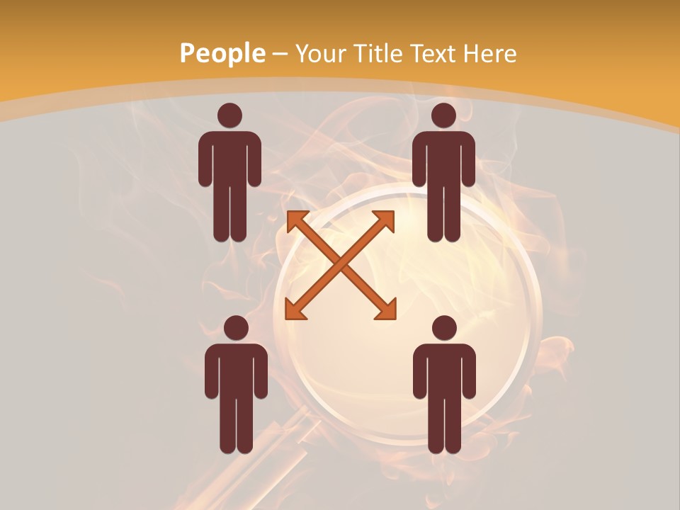 A Magnifying Glass On Fire With Smoke Coming Out Of It PowerPoint Template