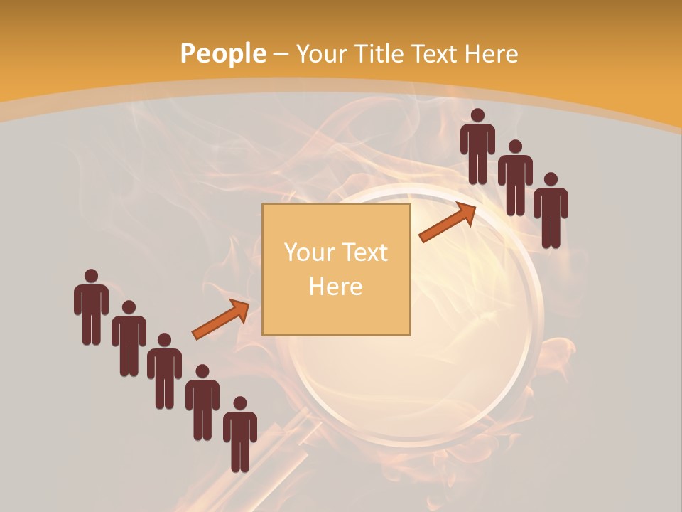 A Magnifying Glass On Fire With Smoke Coming Out Of It PowerPoint Template