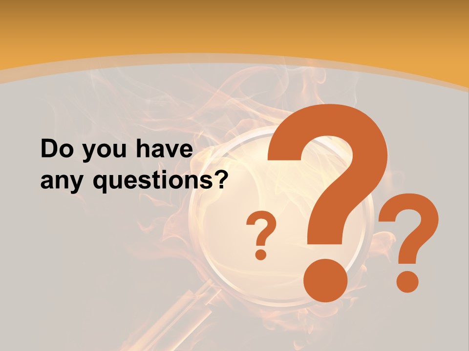 A Magnifying Glass On Fire With Smoke Coming Out Of It PowerPoint Template