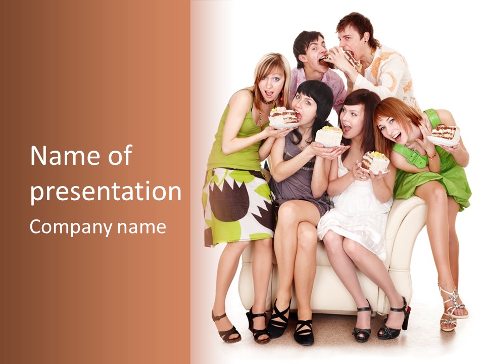 Girl Caucasian Female PowerPoint Template