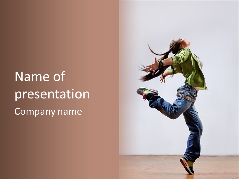 Posing Vertical Jump PowerPoint Template