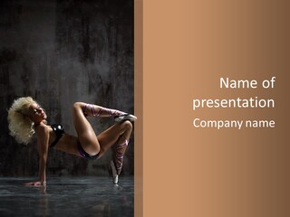 Blond Tiptoe Female PowerPoint Template