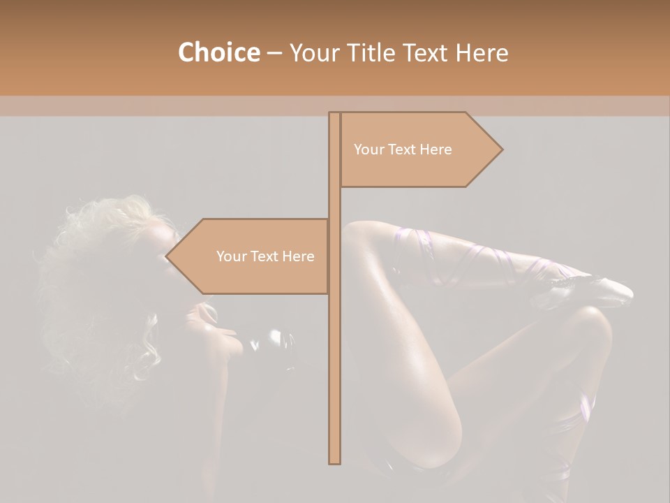 Blond Tiptoe Female PowerPoint Template