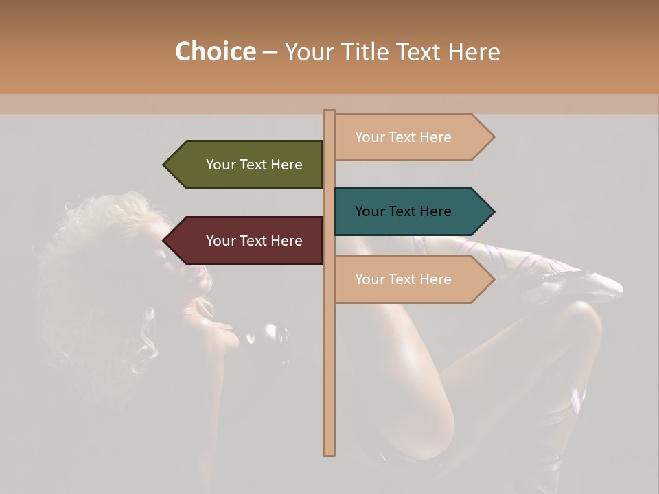 Blond Tiptoe Female PowerPoint Template