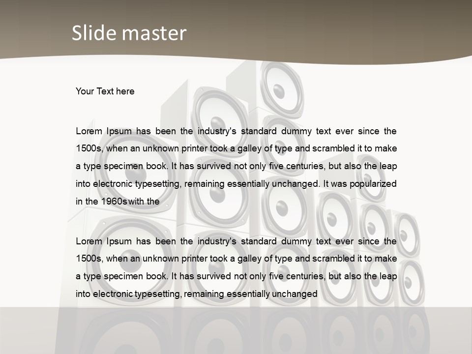 A Group Of Speakers Sitting On Top Of Each Other PowerPoint Template