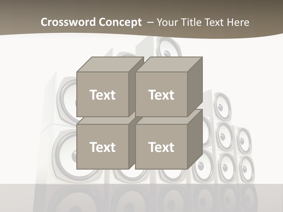 A Group Of Speakers Sitting On Top Of Each Other PowerPoint Template