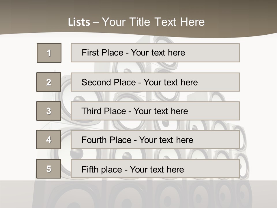 A Group Of Speakers Sitting On Top Of Each Other PowerPoint Template