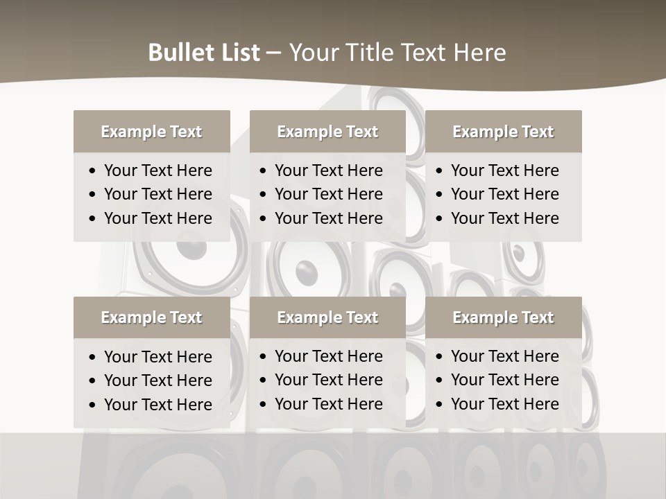 A Group Of Speakers Sitting On Top Of Each Other PowerPoint Template