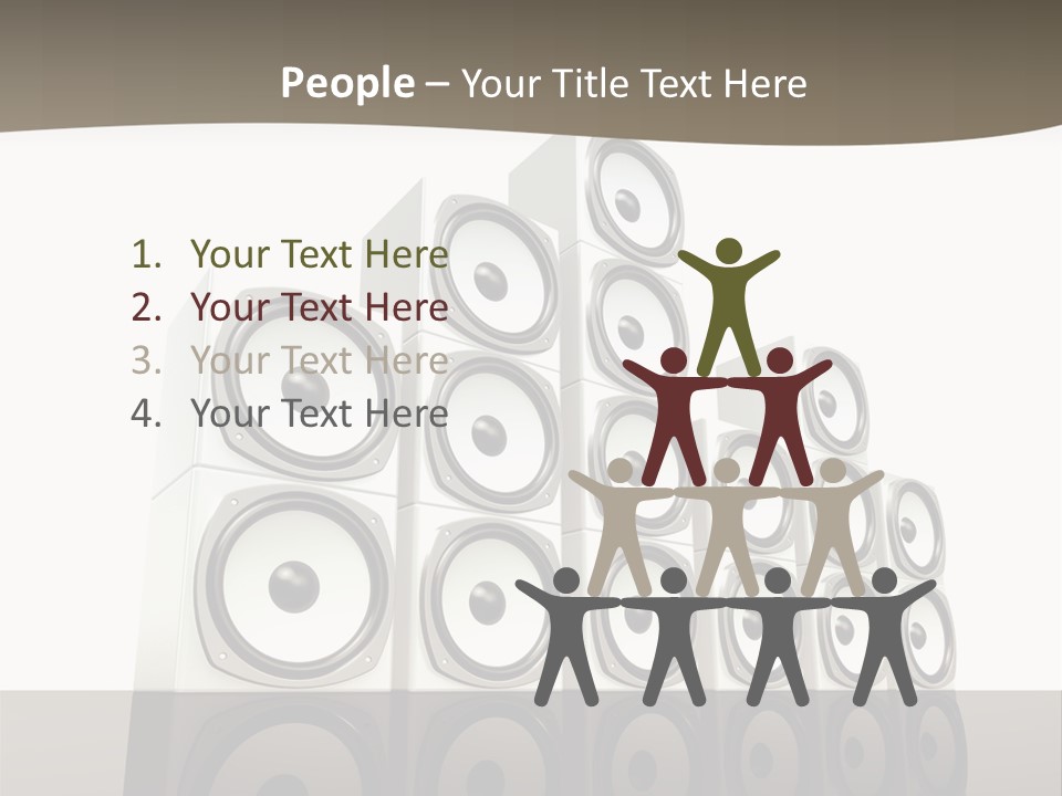A Group Of Speakers Sitting On Top Of Each Other PowerPoint Template