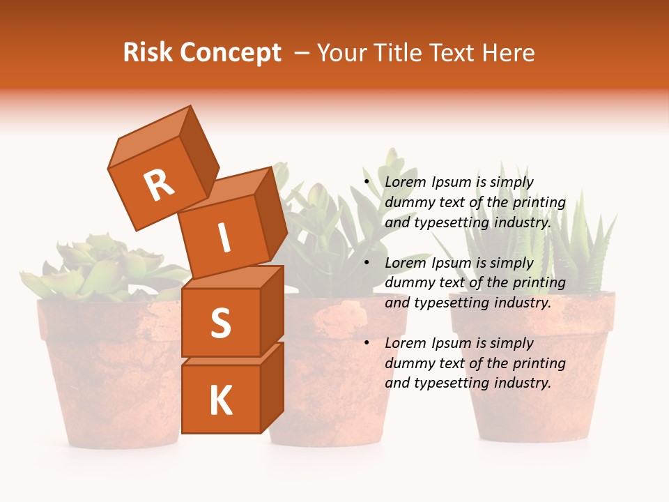 A Group Of Three Potted Plants Sitting Next To Each Other PowerPoint Template