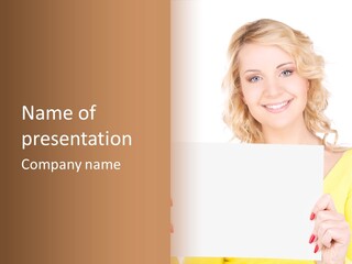 Holding Girl Advertisement PowerPoint Template