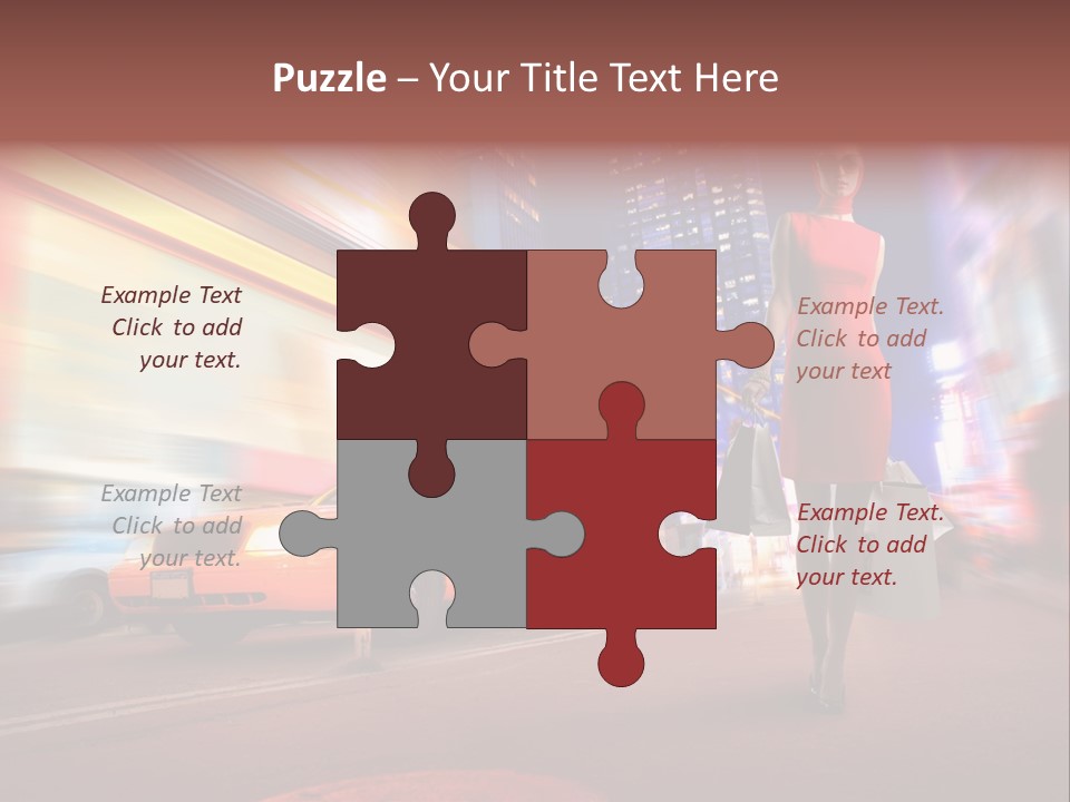 Sunglasses Woman Manhattan PowerPoint Template