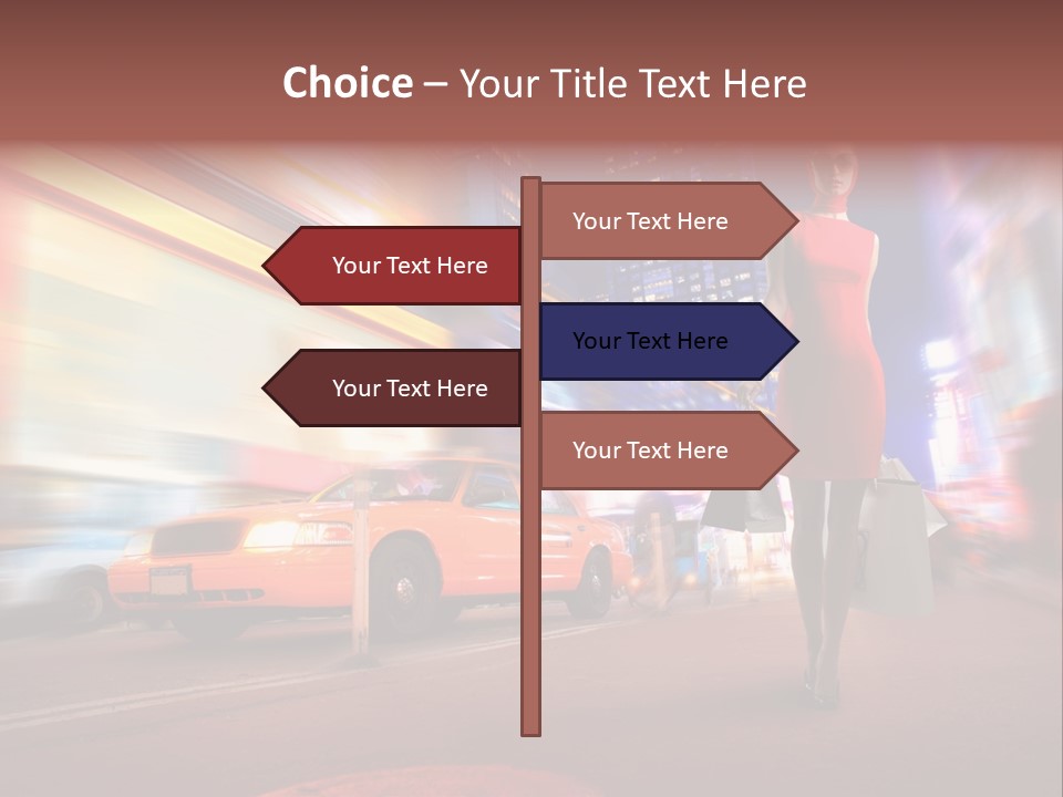 Sunglasses Woman Manhattan PowerPoint Template