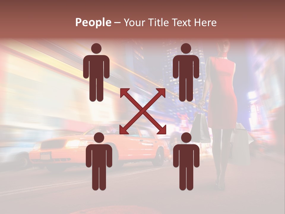 Sunglasses Woman Manhattan PowerPoint Template