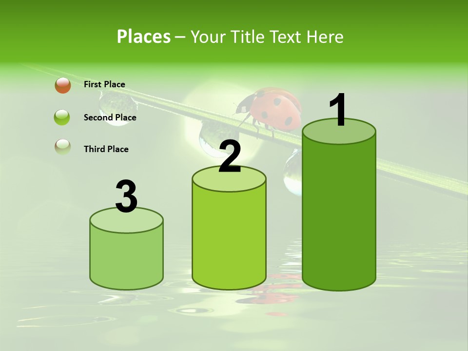 A Lady Bug Sitting On Top Of A Green Leaf PowerPoint Template