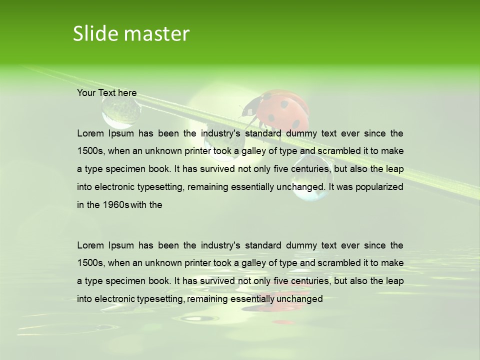 A Lady Bug Sitting On Top Of A Green Leaf PowerPoint Template