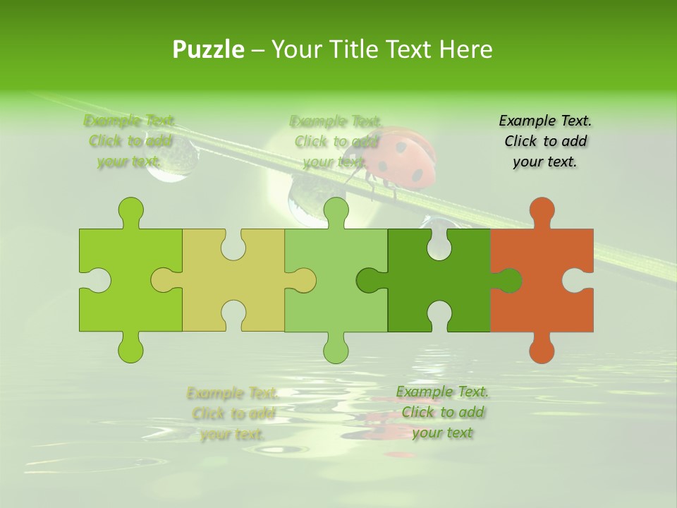 A Lady Bug Sitting On Top Of A Green Leaf PowerPoint Template