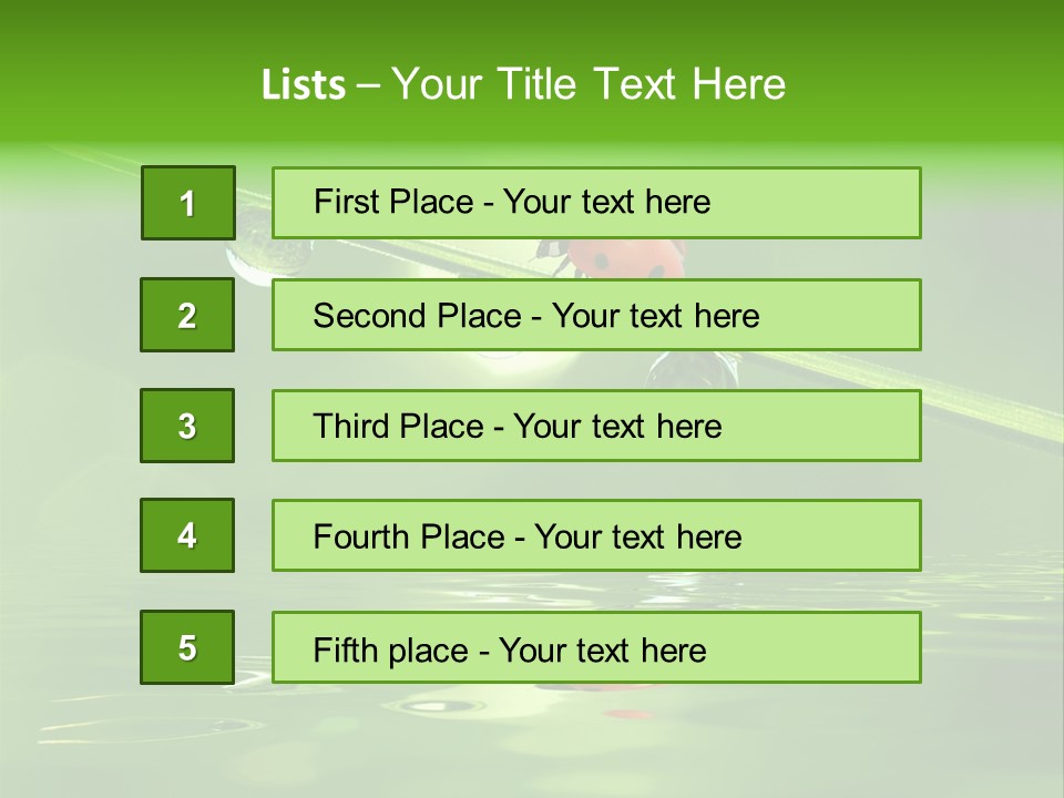 A Lady Bug Sitting On Top Of A Green Leaf PowerPoint Template