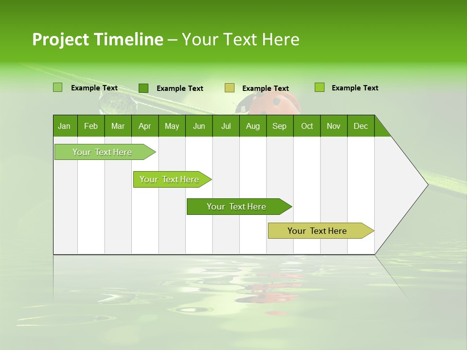 A Lady Bug Sitting On Top Of A Green Leaf PowerPoint Template