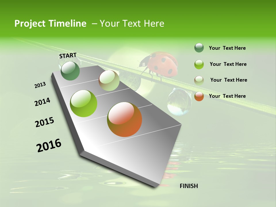 A Lady Bug Sitting On Top Of A Green Leaf PowerPoint Template
