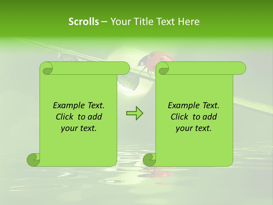 A Lady Bug Sitting On Top Of A Green Leaf PowerPoint Template