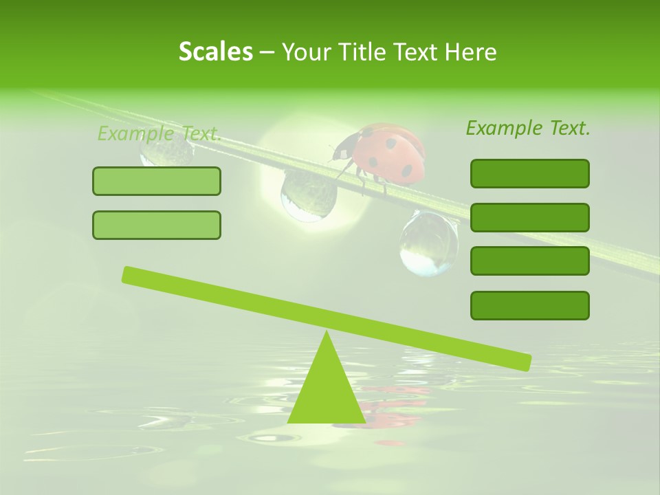 A Lady Bug Sitting On Top Of A Green Leaf PowerPoint Template