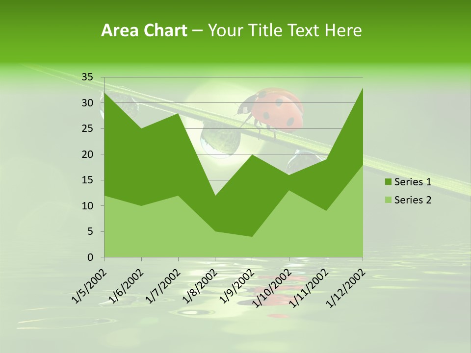 A Lady Bug Sitting On Top Of A Green Leaf PowerPoint Template