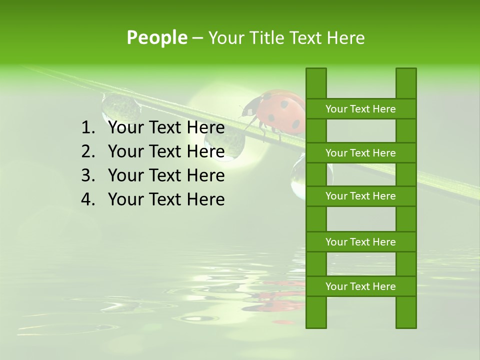 A Lady Bug Sitting On Top Of A Green Leaf PowerPoint Template