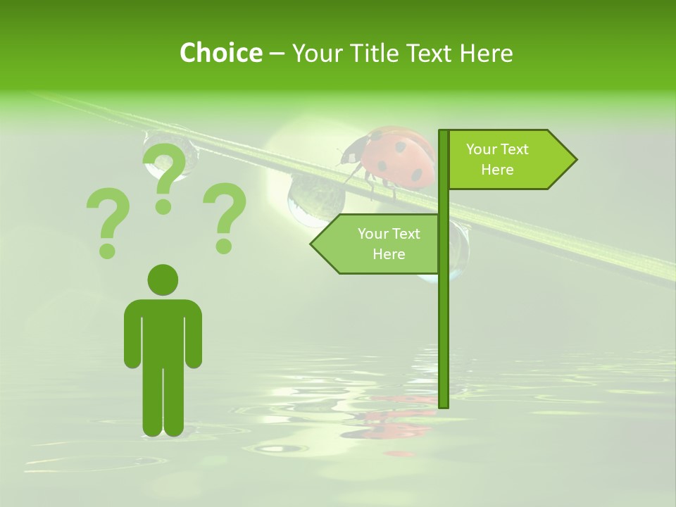 A Lady Bug Sitting On Top Of A Green Leaf PowerPoint Template