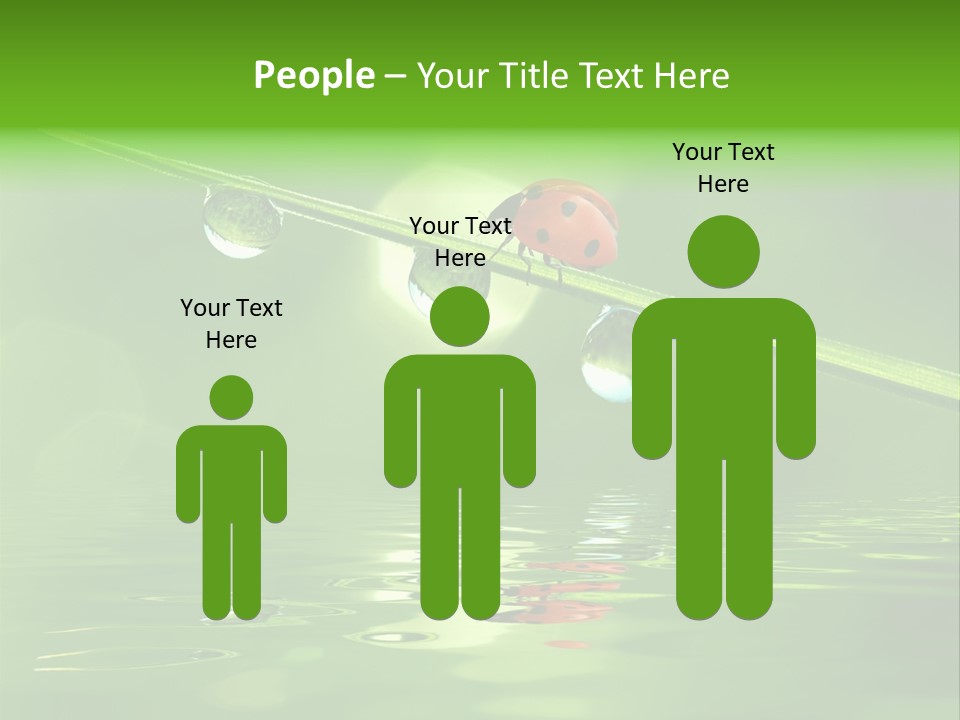 A Lady Bug Sitting On Top Of A Green Leaf PowerPoint Template