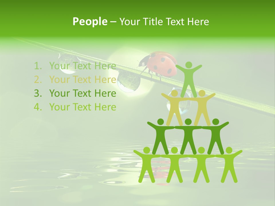 A Lady Bug Sitting On Top Of A Green Leaf PowerPoint Template