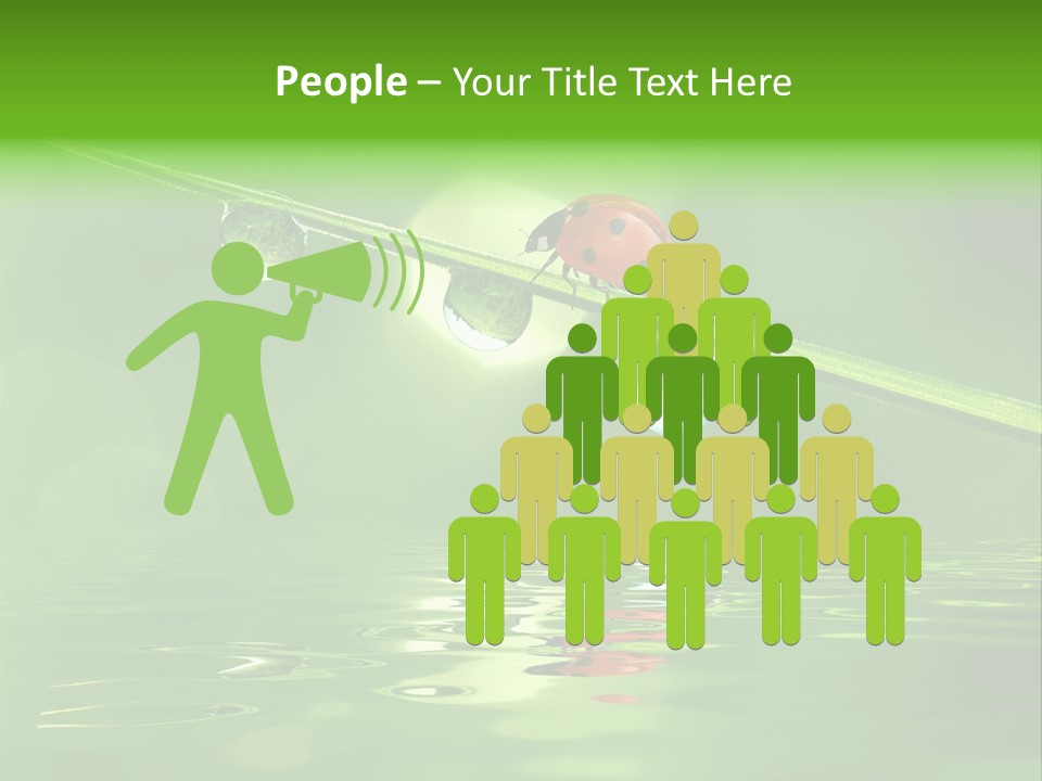 A Lady Bug Sitting On Top Of A Green Leaf PowerPoint Template